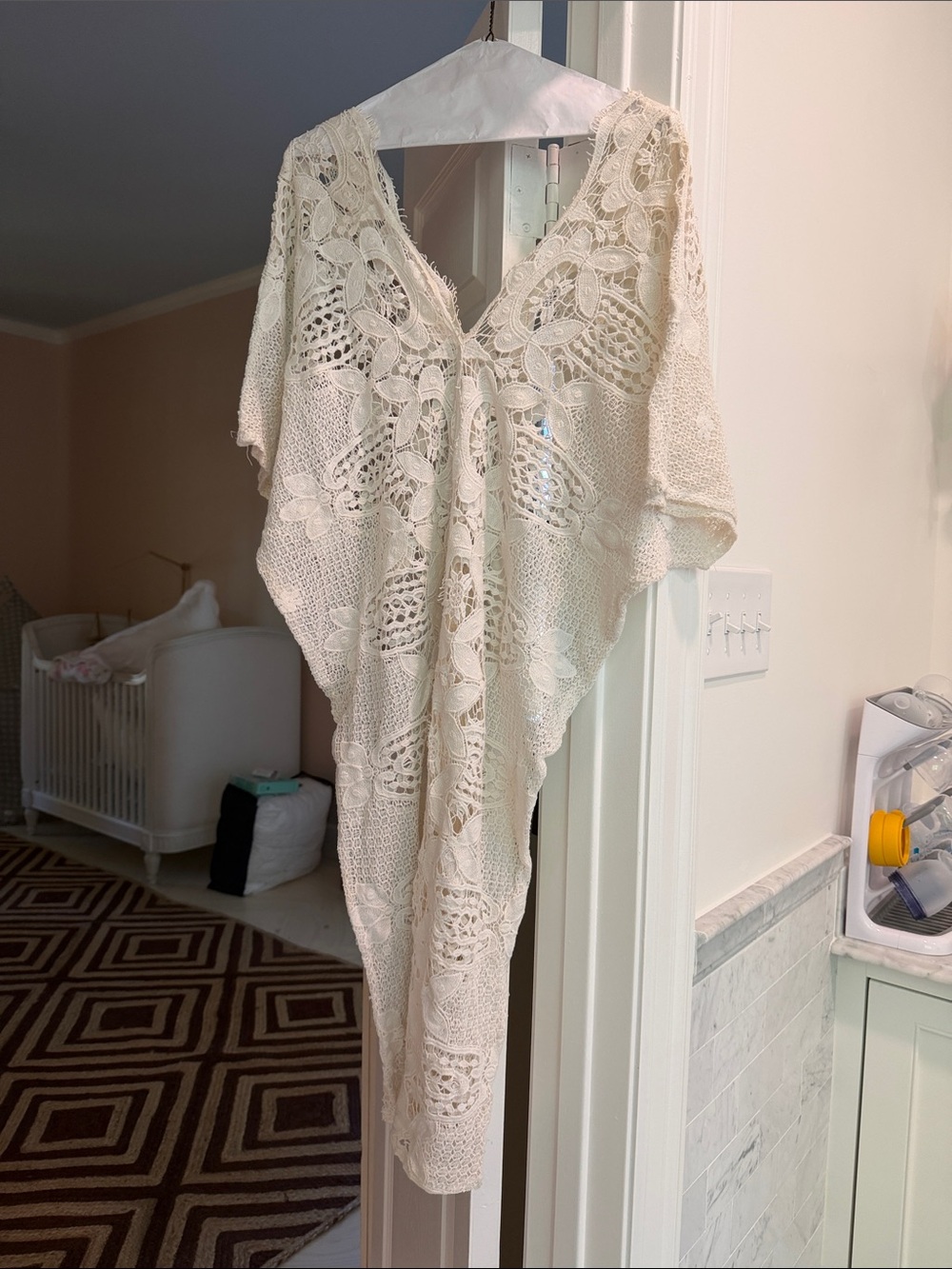 Miguelina Ivory Crochet Lace Kimono Cover-Up